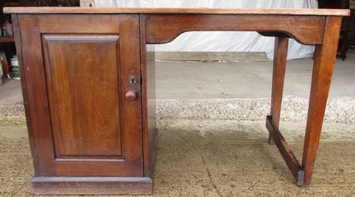 Edwardian Mahogany Clerks Desk with Shelved Cupboard