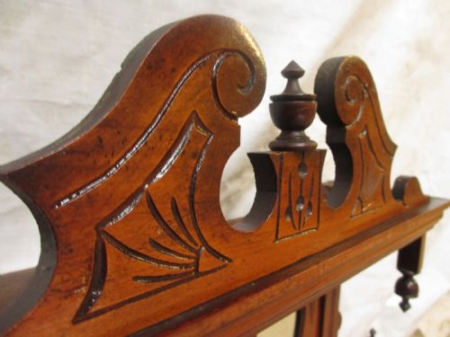 VICTORIAN CARVED MAHOGANY ARTS AND CRAFTS MIRRORED OVER MANTLE - ADDITIONAL PHOTO 9
