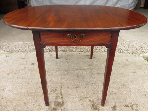 19th Century Mahogany Drop-leaf Twin Drawer Pembroke Dining Table