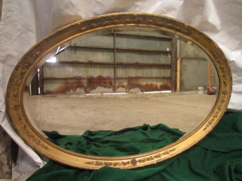 Early 19th Century Oval Gilt Framed Bevel Edged Mirror