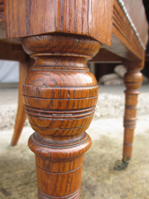 SET OF FOUR VICTORIAN OAK ARTS AND CRAFTS STYLE KITCHEN DINING CHAIRS - ADDITIONAL PHOTO 10