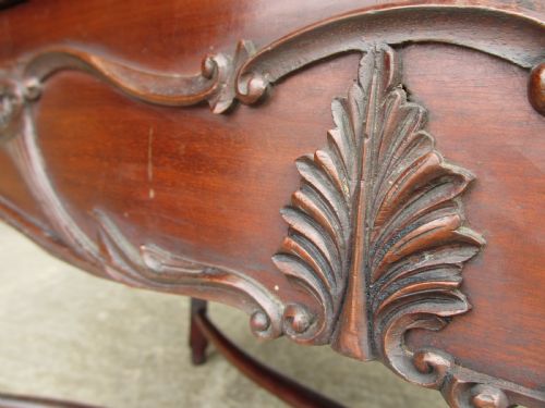 19TH CENTURY MAHOGANY UPHOLSTERED DUET MUSIC STOOL - ADDITIONAL PHOTO 4