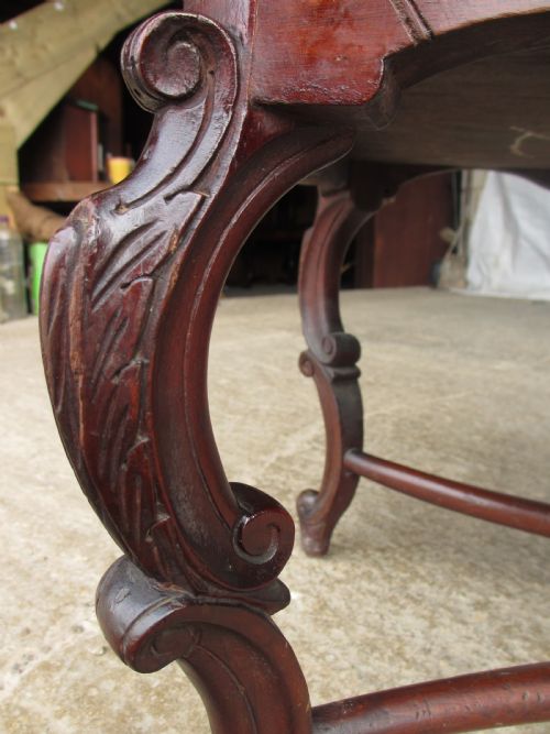 19TH CENTURY MAHOGANY UPHOLSTERED DUET MUSIC STOOL - ADDITIONAL PHOTO 7