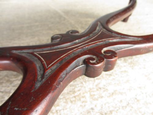 19TH CENTURY MAHOGANY UPHOLSTERED DUET MUSIC STOOL - ADDITIONAL PHOTO 8