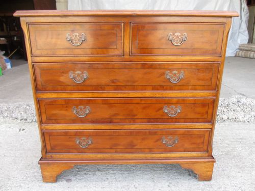 Georgian Style Yew Wood Chest of Drawers