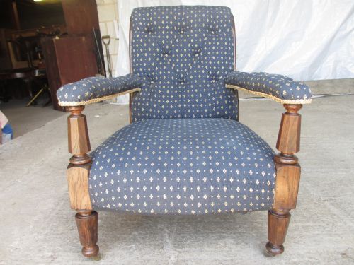 Victorian William 4th Oak Easy Armchair