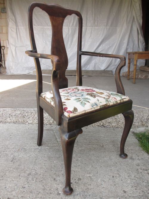 19TH CENTURY MAHOGANY VASE SPLAT BACK CARVER ARM CHAIR - ADDITIONAL PHOTO 1