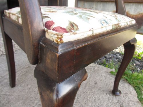 19TH CENTURY MAHOGANY VASE SPLAT BACK CARVER ARM CHAIR - ADDITIONAL PHOTO 5