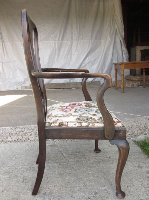 19TH CENTURY MAHOGANY VASE SPLAT BACK CARVER ARM CHAIR - ADDITIONAL PHOTO 9