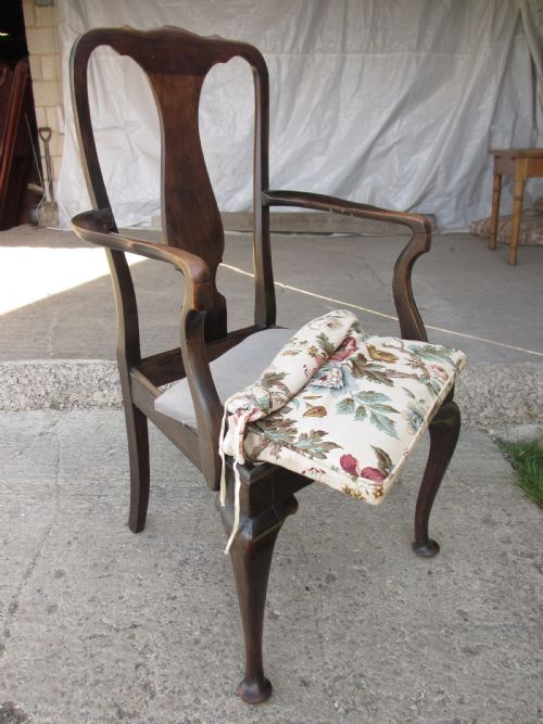 19TH CENTURY MAHOGANY VASE SPLAT BACK CARVER ARM CHAIR - ADDITIONAL PHOTO 11