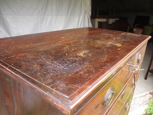 Georgian mahogany tall tapering 6 drawer chest of drawers View VI