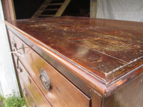 Georgian mahogany tall tapering 6 drawer chest of drawers View VIII