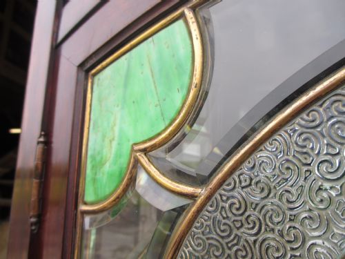 QUALITY 19TH CENTURY MAHOGANY ART NOUVEAU DISPLAY CABINET - ADDITIONAL PHOTO 5