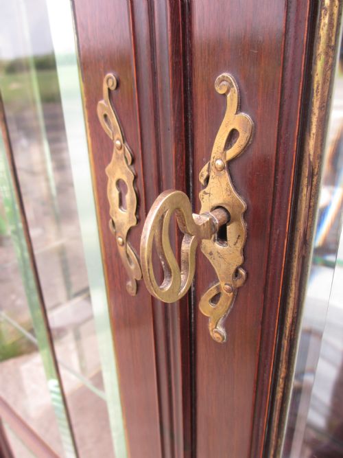 QUALITY 19TH CENTURY MAHOGANY ART NOUVEAU DISPLAY CABINET - ADDITIONAL PHOTO 6