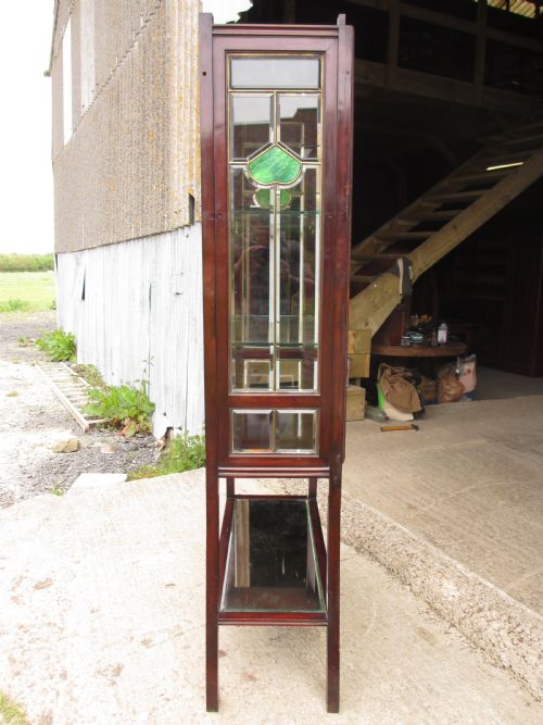 QUALITY 19TH CENTURY MAHOGANY ART NOUVEAU DISPLAY CABINET - ADDITIONAL PHOTO 9