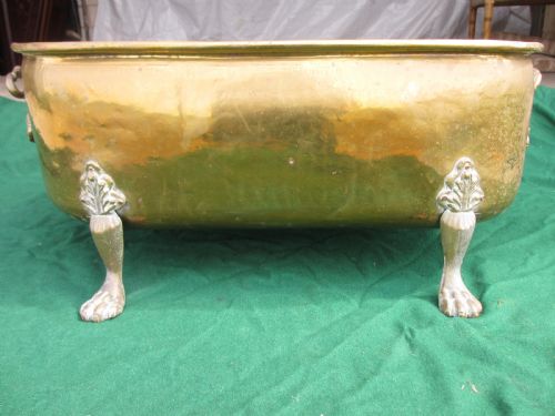 Large Late 19th Century Rectangular Shaped Brass Planter