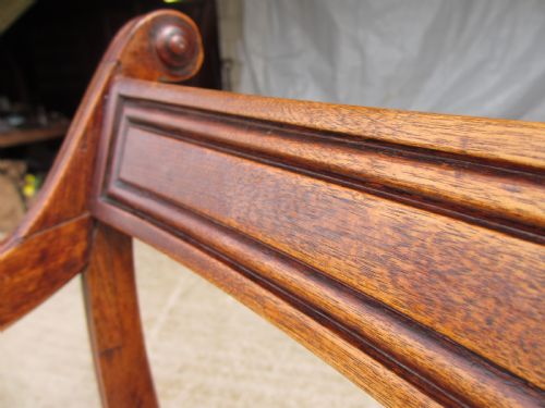 GEORGIAN MAHOGANY ARMCHAIR WITH DROP IN UPHOLSTERED SEAT - ADDITIONAL PHOTO 2