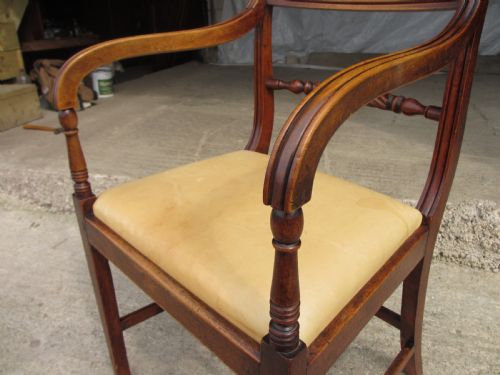 GEORGIAN MAHOGANY ARMCHAIR WITH DROP IN UPHOLSTERED SEAT - ADDITIONAL PHOTO 7