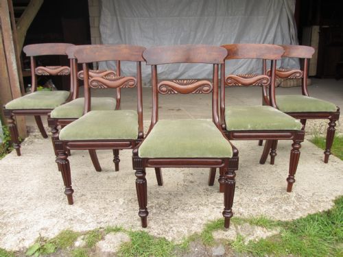 Set of Six William IV Mahogany Dining Chairs