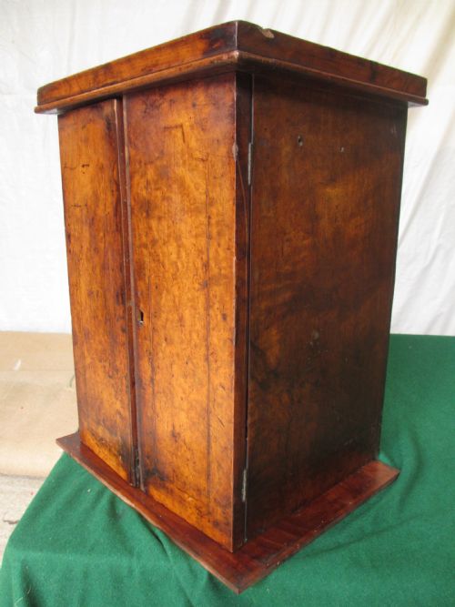19TH CENTURY WALNUT AND MAHOGANY COLLECTORS CAMPAIGN STYLE 4 DRAWER CABINET - ADDITIONAL PHOTO 1