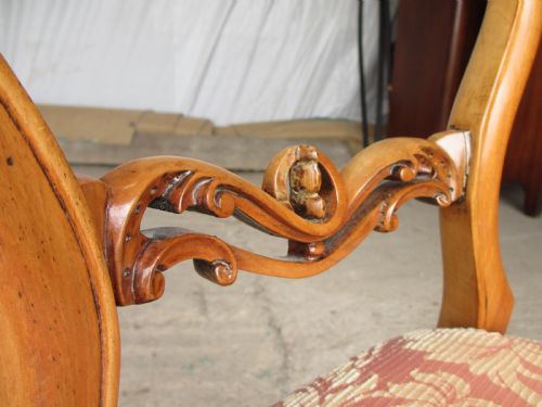 VICTORIAN SET OF 3 MAHOGANY BALLOON BACK DINING CHAIRS - ADDITIONAL PHOTO 4