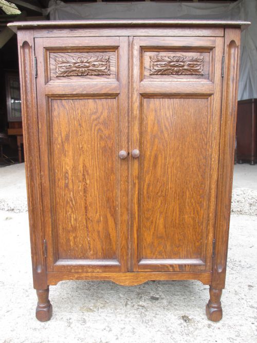 Edwardian Oak Stationary Cabinet