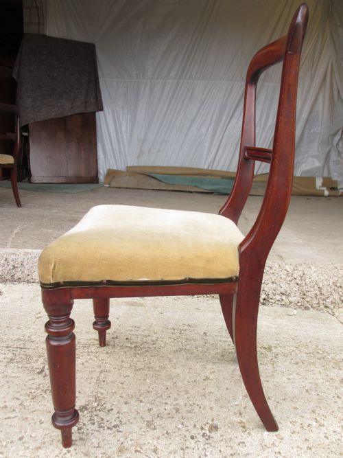 SET OF 4 19TH CENTURY MAHOGANY BAR BACK OVERSTUFFED DINING CHAIRS - ADDITIONAL PHOTO 10
