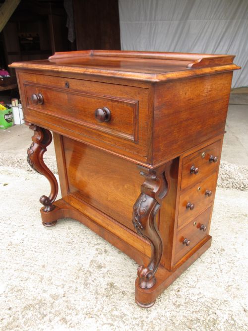 VICTORIAN ROSEWOOD DAVENPORT STYLE SECRETAIRE WRITING DESK - ADDITIONAL PHOTO 3