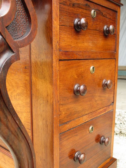 VICTORIAN ROSEWOOD DAVENPORT STYLE SECRETAIRE WRITING DESK - ADDITIONAL PHOTO 6