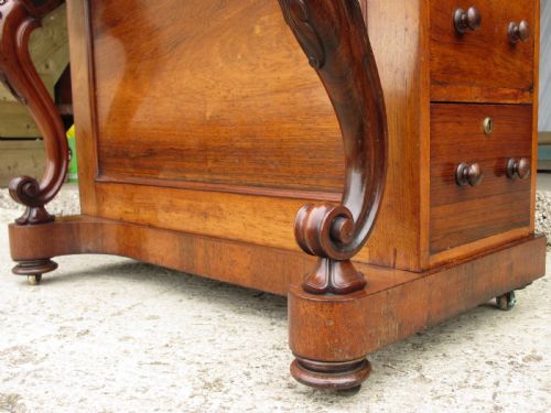 VICTORIAN ROSEWOOD DAVENPORT STYLE SECRETAIRE WRITING DESK - ADDITIONAL PHOTO 8