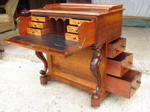 VICTORIAN ROSEWOOD DAVENPORT STYLE SECRETAIRE WRITING DESK - ADDITIONAL PHOTO 9