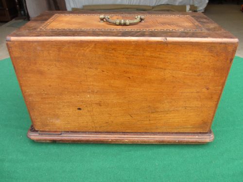 VICTORIAN WALNUT AND TUNBRIDGE INLAID BOXED CASED SEWING MACHINE FAUDELS OF LONDON - ADDITIONAL PHOTO 1