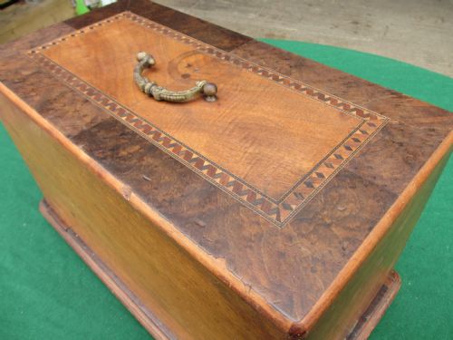 VICTORIAN WALNUT AND TUNBRIDGE INLAID BOXED CASED SEWING MACHINE FAUDELS OF LONDON - ADDITIONAL PHOTO 4