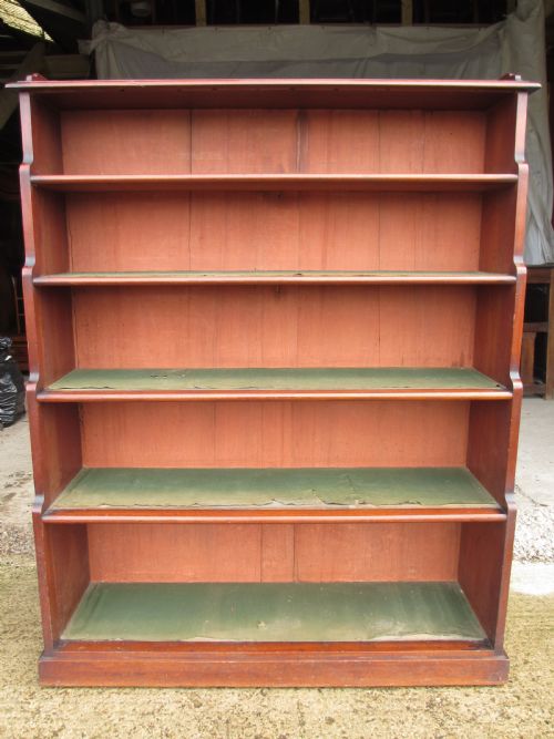 19TH CENTURY MAHOGANY 6 TIER OPEN GALLERY WATERFALL BOOKCASE - ADDITIONAL PHOTO 2