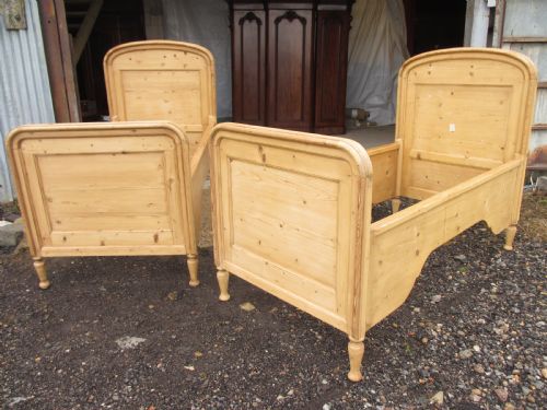 Pair of 19th Century French Pine Sleigh Beds