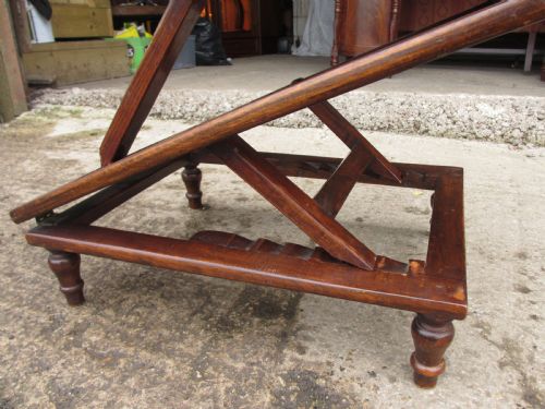 19TH CENTURY BEECHWOOD AND UPHOLSTERED ADJUSTABLE GOUT FOOT STOOL - ADDITIONAL PHOTO 8