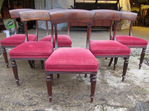 Set of 6 William IV Mahogany Dining Chairs