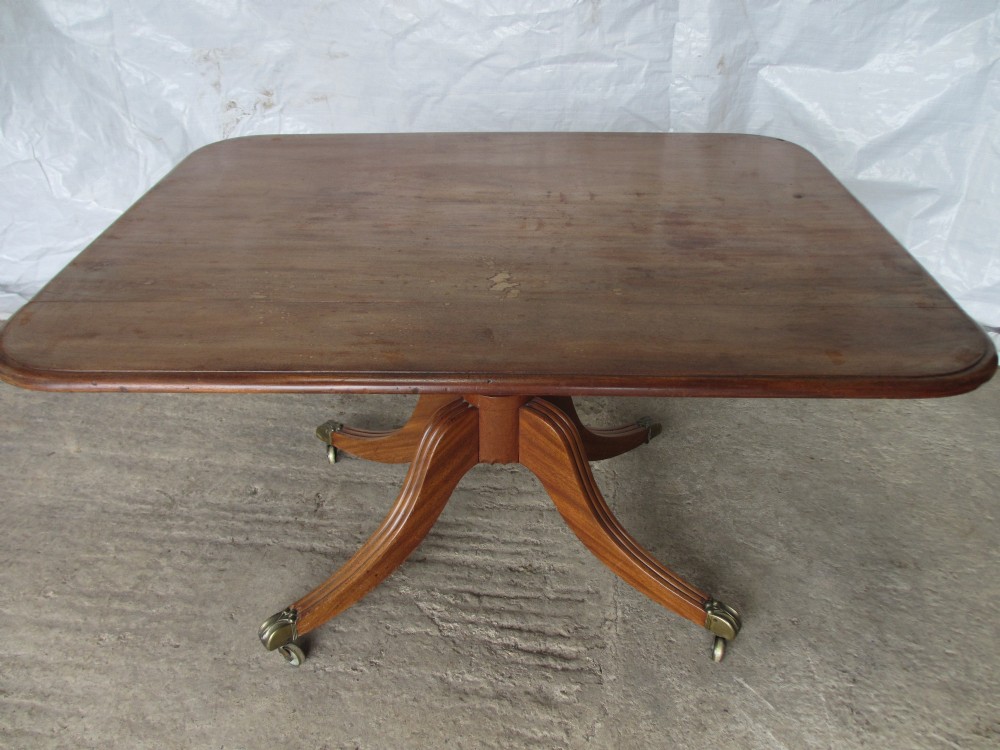 Regency Mahogany rectangular tilt top breakfast dining table 