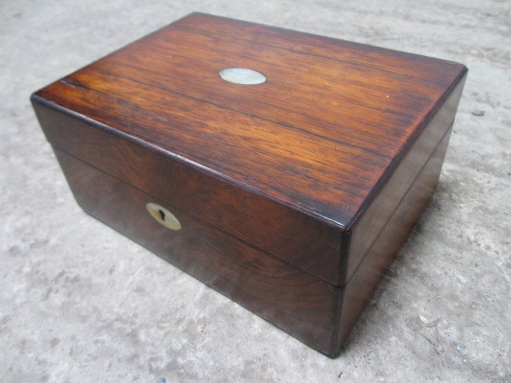 19th Century Rosewood jewellery vanity box 