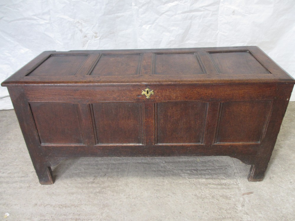 Late 17th Century well made 4 panelled Oak Coffer blanket Chest
