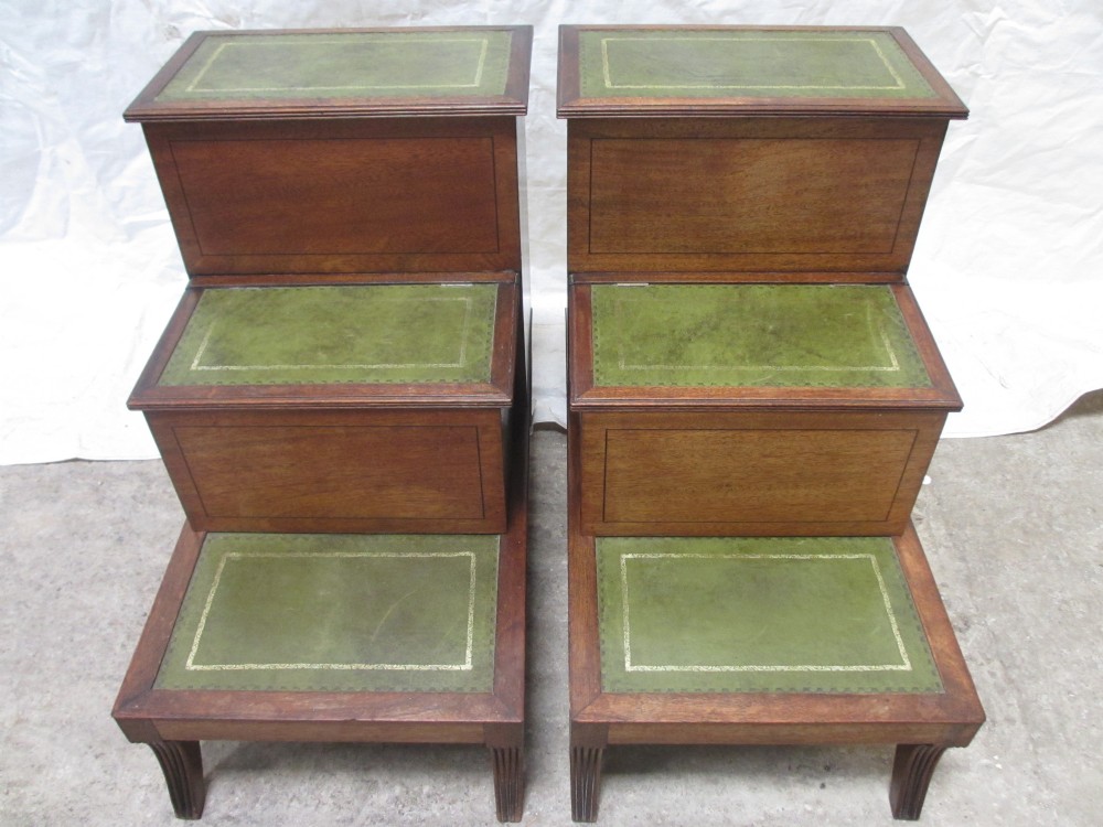 Superb pair of Regency style Mahogany library steps 