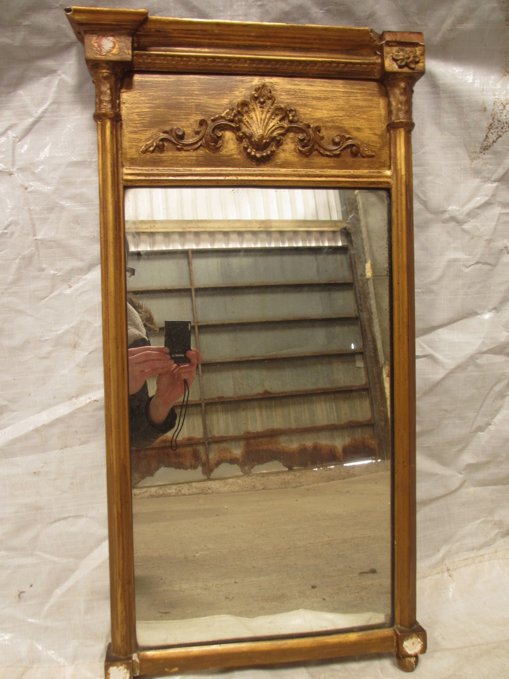 Regency gilt wood rectangular pier wall mirror