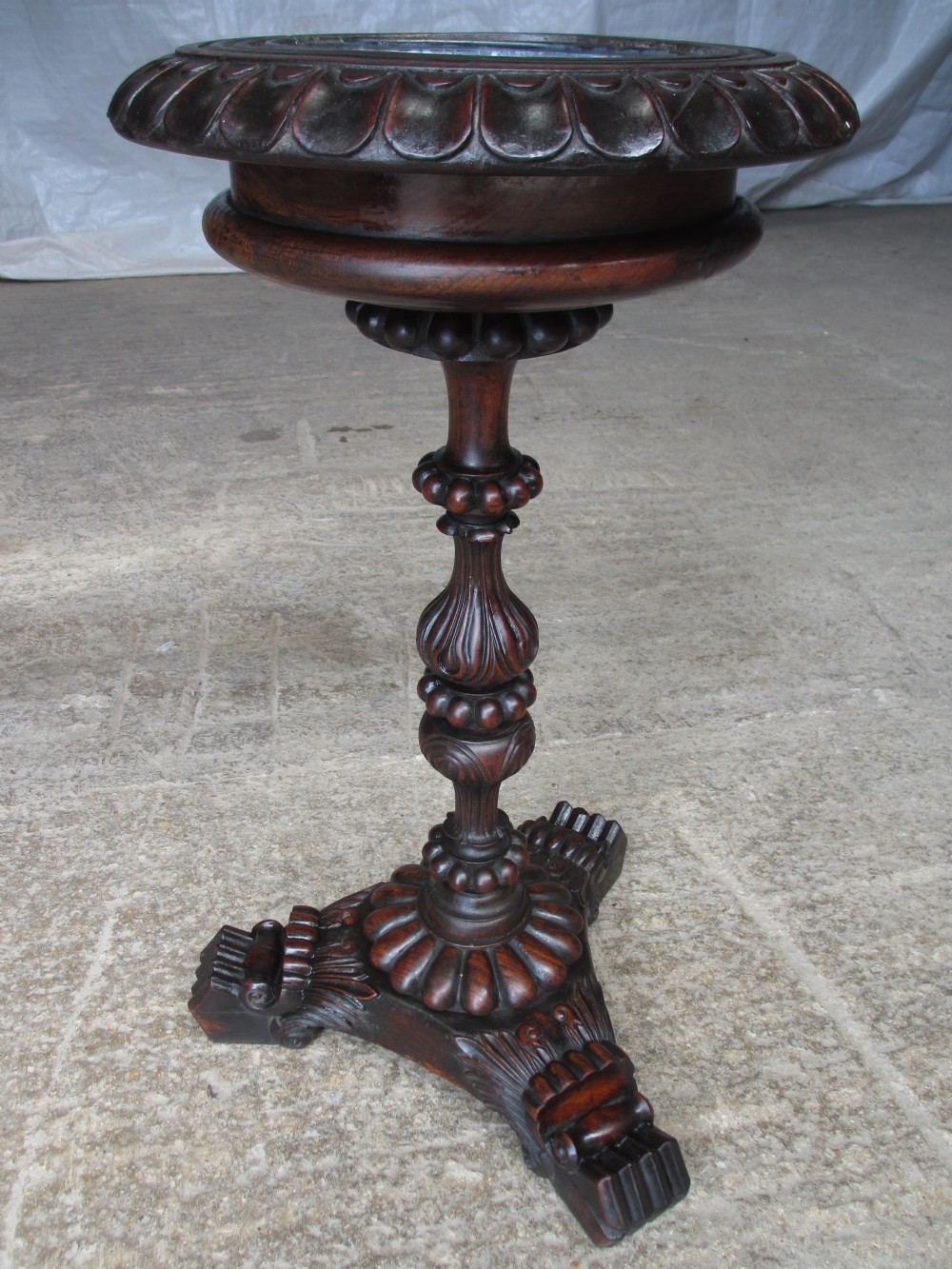 William IV carved padouk wood Jardiniere