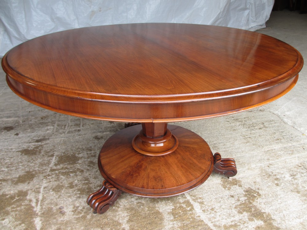 Victorian mahogany circular pedestal tilt top breakfast dining table