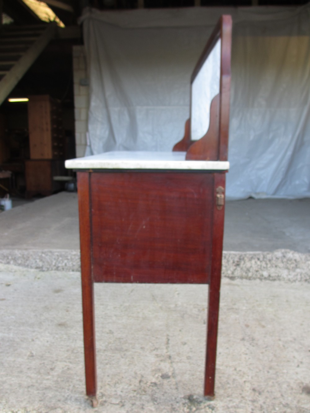 Edwardian Mahogany and Marble Washstand Cabinet  View VII
