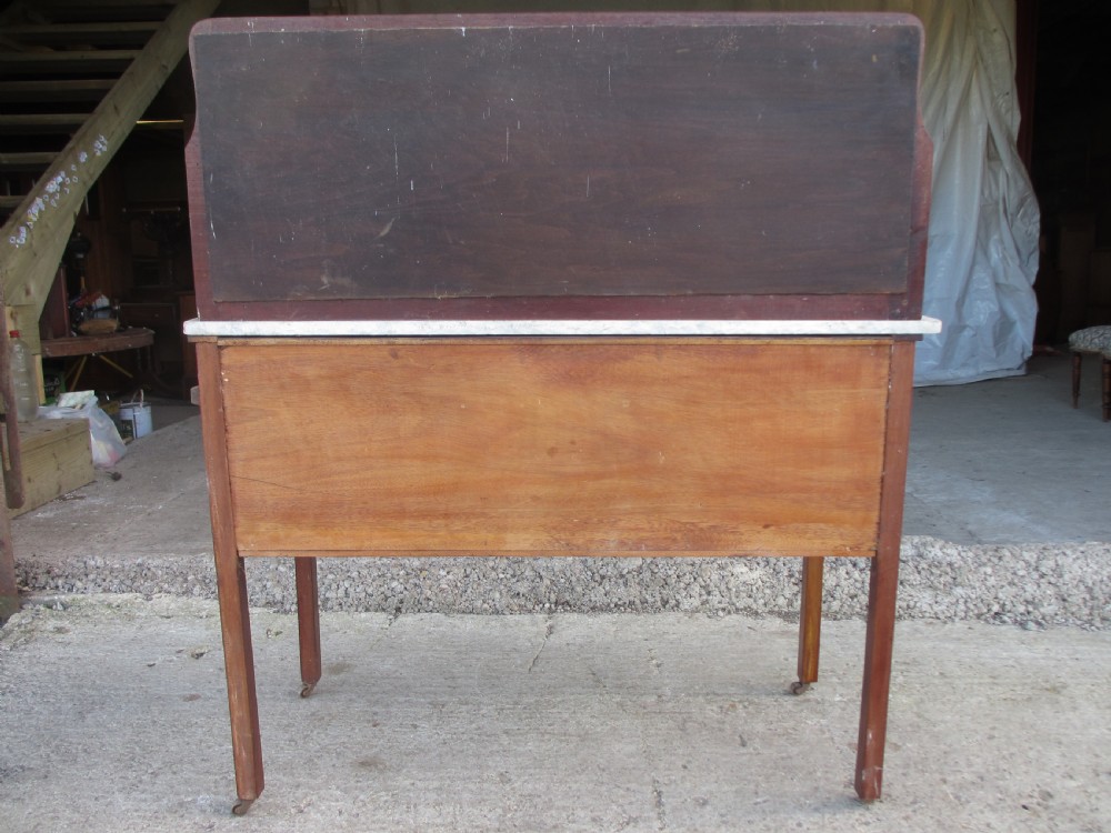 Edwardian Mahogany and Marble Washstand Cabinet  View VIII