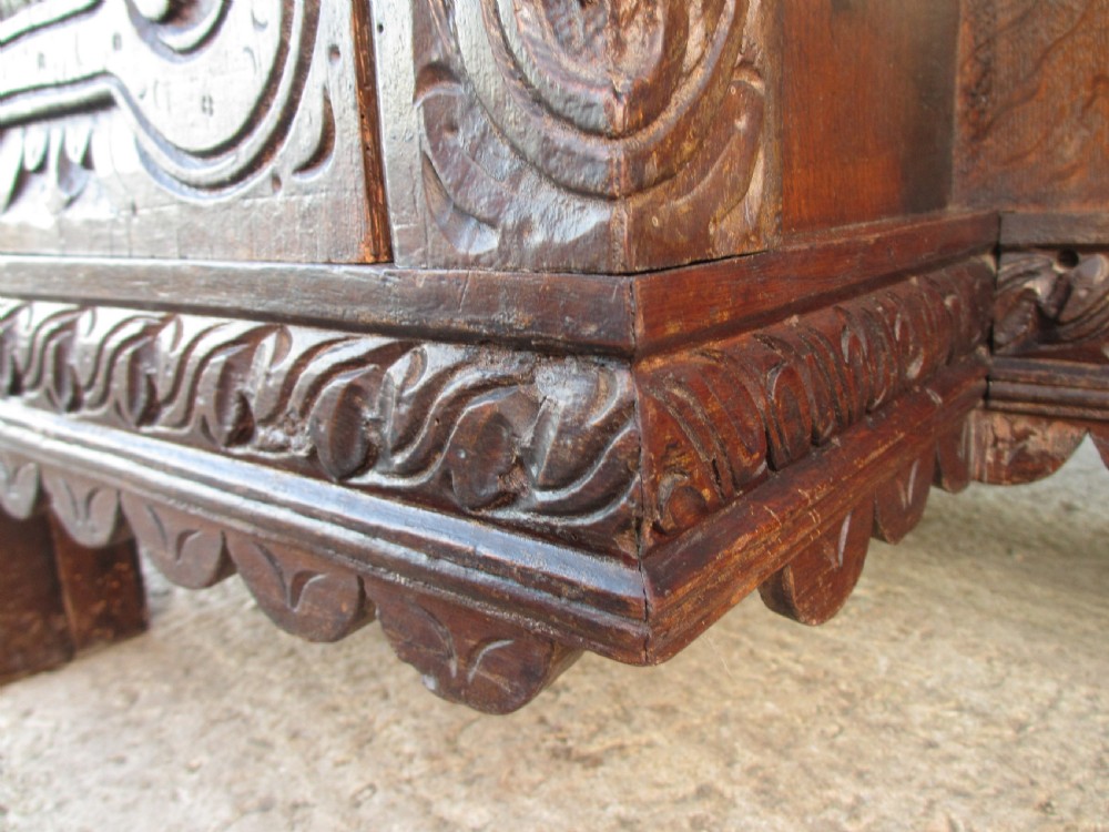 Victorian Heavily Carved Oak Kneehole Desk, 2 Cupboards 3 Drawers  View XIV