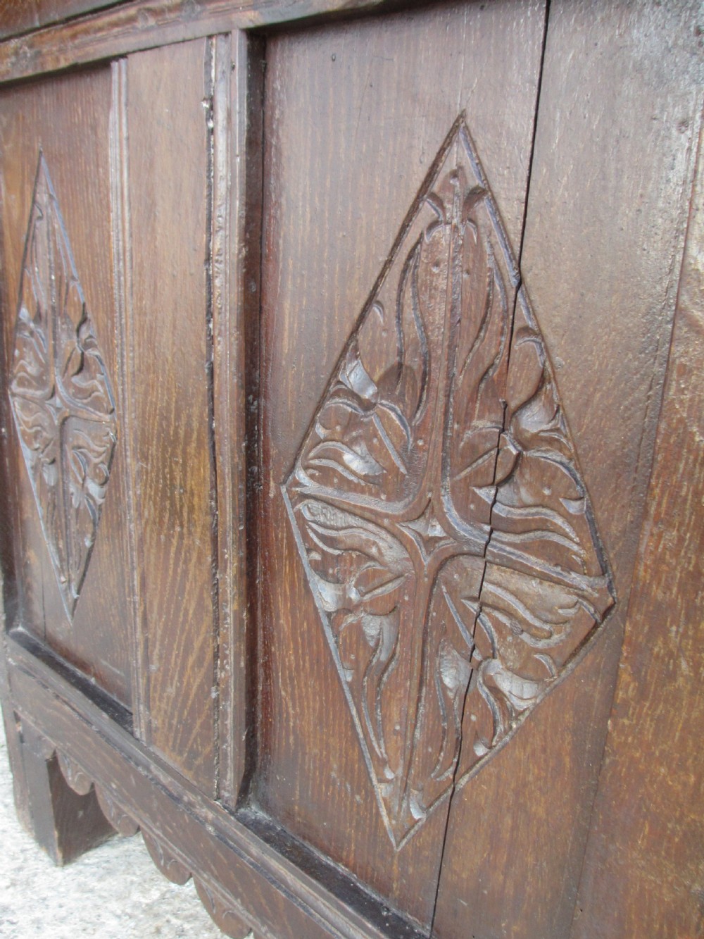 Victorian Heavily Carved Oak Kneehole Desk, 2 Cupboards 3 Drawers  View XVI