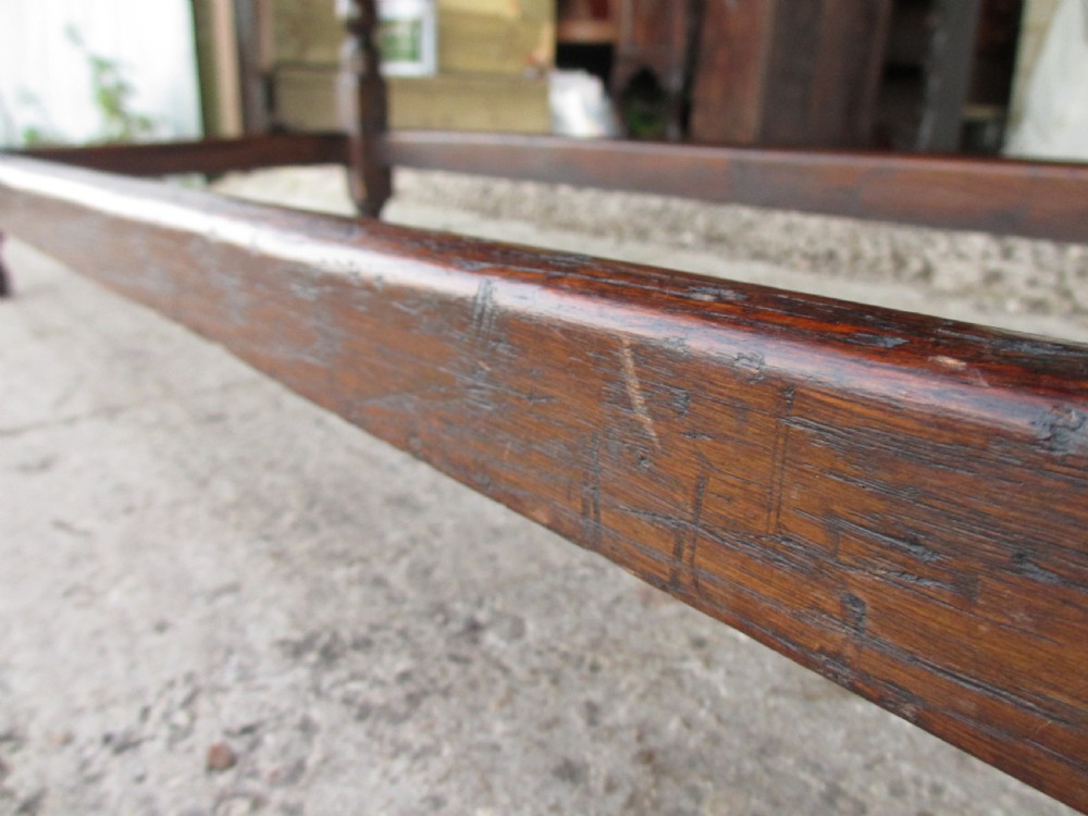 Georgian oak console side table with box stretcher and twin drawers View VIII