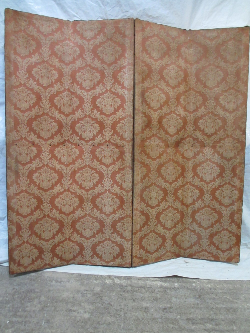 Edwardian four fold screen with floral upholstery View VII
